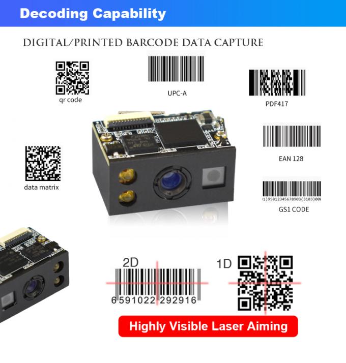 Data Matrix Embedded QR TTL 232 2D Barcode Scanner Module