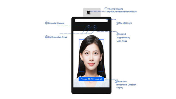 IP55 Face Recognition Attendance System Stand On Turnstile F2-TH For Temperature Checking